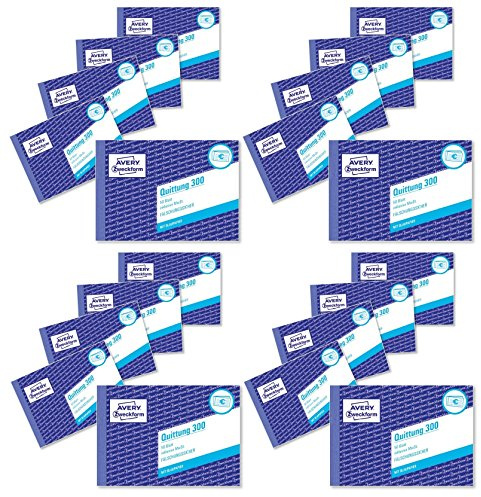 Avery Zweckform 300 Quittung inkl. MwSt. (A6 quer, mit 1 Blatt Blaupapier, 50 Blatt) (mit Blaupapier, 20)