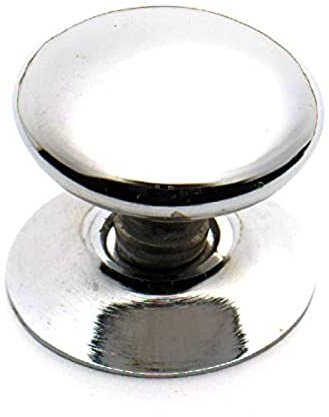 Merriway BH06150 (4 Pcs) Cupboard Door/Drawer Knob Brass Chrome Plated Victorian 32mm - Pack of 4 Pieces