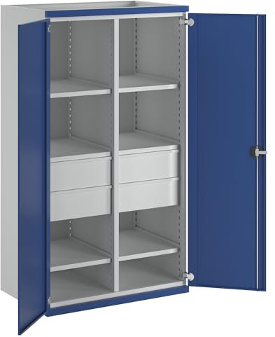 ANKE | Schwerlastschrank mit Trennwand | 4 Schubladen à 180 mm | HxBxT 1950 x 1084 x 690 mm