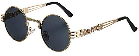 Aroncent Sonnenbrille Retro runde Unisex: Vintage Gold Polarisierte Sonnenbrille Vintage Metallrahmen rund Herren Damen