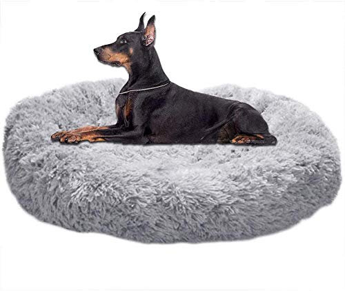 Monba Premium Orthopädisches Haustierbett für große und extra große Hunde,Donut Hundebett Weiches Plüsch Rundes Hundesofa mit Wasserfeste Unterseite,Hundekörbchen waschbar