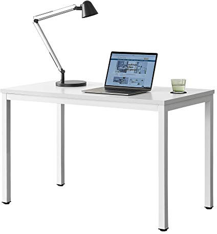 [en.casa] Schreibtisch Odense Weiß Höhenverstellbar Bürotisch 75x120x60cm Tisch Computertisch Arbeitstisch PC Tisch