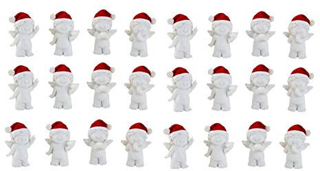 Engel mit Nikolausmütze Figuren 4 cm (24 Stück)