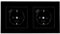 Jung SCHUKO USB-Steckdose Typ C (max. 3A) Komplett-Set Serie A: 2x Steckdose A152018CSW und 2-fach Rahmen A5582BFSW Schwarz