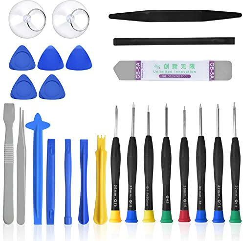 Mikihat 25 Piezas Juego de Destornilladores, Destornillador Telefónico, Kit de Herramientas de Reparación, Reparación de la Herramienta de Apertura para Laptop PC Reloj y Otra Electrónica