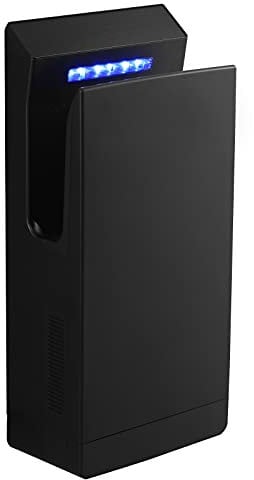 QL Asciugamani Elettrico con Sterilizzazione UVC e Filtro HEPA,Alta velocità 1350W,Funzione Anione,per Bagno Commerciale,Nero Opaco