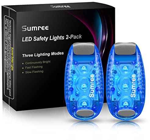 Sumree LED Blinklicht Schulranzen Sicherheitslicht 2er Set, Clip Sicherheit Licht Kinderwagen Licht Lauflicht Haustier Licht für Kinder Rucksack, Hunde Leuchtanhänger, Katzen, Jogger, Kinderwagen