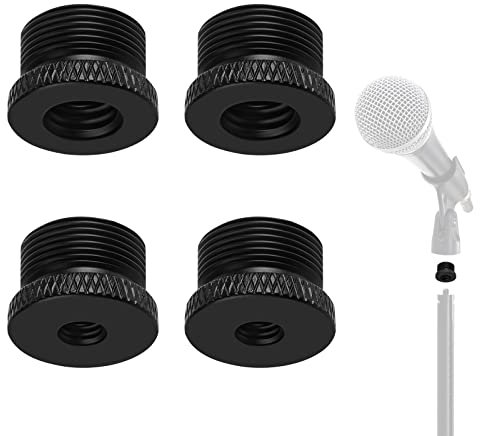Mikrofonständer Adapter 4 Stück 5/8 Männlich auf 3/8 Weiblich und 5/8 Männlich auf 1/4 Weiblich Mikrofon Gewinde Adapter Aluminium Stativschraube Adapter für Mikrofonständer Stative Kugelkopf
