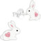 miimago Kinder Ohrringe Häschen mit Glitzer Kristallen 925 Sterling Silber rosa weiß Mädchen Ohrstecker Hasen Schmuckgeschenk