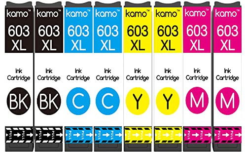 kamo 603XL (8er-Pack) Multipack Druckerpatronen Kompatibel mit Epson 603 603 XL - für Expression Home XP-2100 XP-2105 XP-3100 XP-3105 XP-4100 XP-4105, Workforce WF-2810 WF-2830 WF-2835 WF-2850 WF-2870