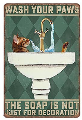DAIERCY Metal Sign Wash Your Hand The Soap Is Not Just for Decoration Bathroom Decor Tin Signs Vintage Bar Man cave Garage Kitchen Home Wall Art Decor 140x200 mm