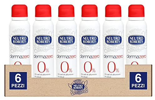 6x Neutro Roberts Deo-Spray 24h DermaZero Hypoallergen 0% Alkohol und Aluminiumsalze - 6 Flaschen à 150 ml