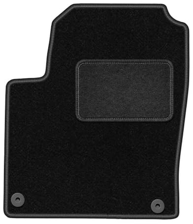 Velours-Fahrermatte passend für Volkswagen Sharan I 1995-2010, Schwarz, LUX | Nur Version: Befestigung Fahrermatte; passend für Minivan; Velours-Teppich (Polypropylen), ca. 6,5 mm