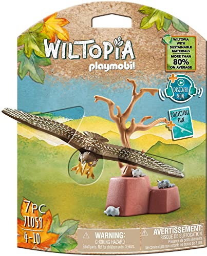 Playmobil 71059 Aigle - Wiltopia - Carte d'animaux à Collectionner - Gamme Wiltopia avec Plus de 80% de matériaux recyclés ou biosourcés en Moyenne - Dès 4 Ans