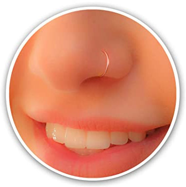 14K Rose Gold Nose Ring – Plain 24G 7mm Hoop – Cute Jewelry Piercing Gift For Your Loved One