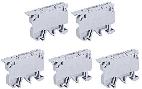 sourcing map Lot de 5 borniers porte-fusibles à montage sur rail DIN Gris ASK1/EN LD 24 V