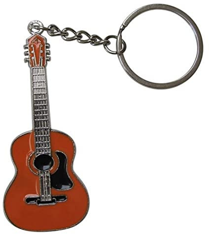 Porte-clés Style Guitare acoustique sèche orange.