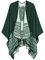 EXCHIC Damen Warm Offene Front Strick Schals und Wraps Floral Elegante Cardigans Poncho Cape Coat Mantel (Grün-91)