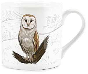 Purely Home Countryside Farmyard Barn Owl - Fine Bone China White Mug Coffee/Tea Present Gift for Animal Lovers