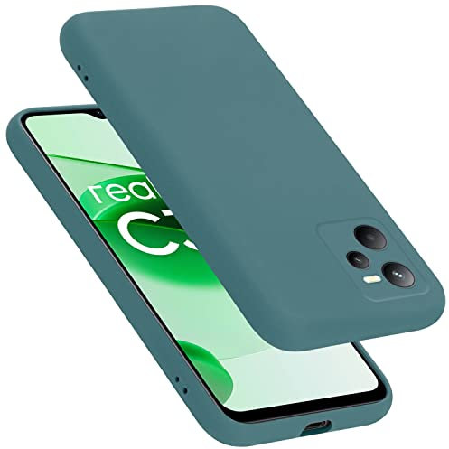 Cadorabo Hülle kompatibel mit Realme C35 / Narzo 50A Prime Hülle Silikon Handyhülle für C35 / Narzo 50A Prime Case aus flüssigem Silikon- Kratzfeste und stoßfeste dünne TPU Schutzhülle - Liquid GRÜN