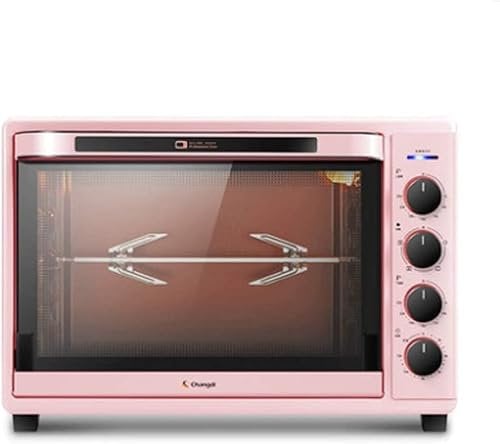 Smart Retro Toaster Ovens, 42L Over Range Countertop Oven With Enameled Cast Iron Griddle And Lid, Roaster Oven For Pizza Bake Cookie, Pink Useful