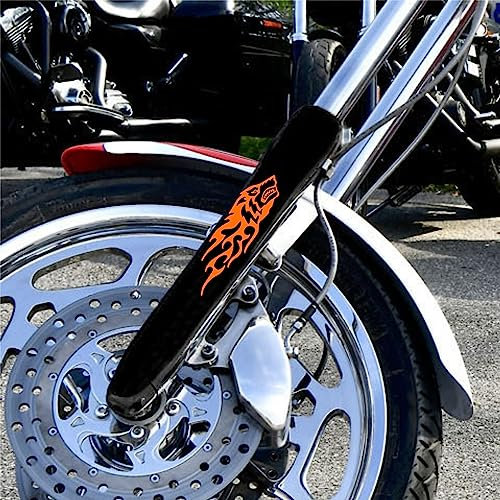 kit 2 adesivi forcellone forcelle moto motocicletta TRIBALE LUPO WOLF custom racing edition universale decal scegli colore cod.1877 (035 Arancione)