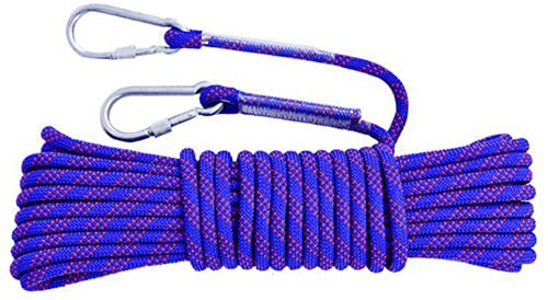 LQSSA Emergency Escape Rope with Buckle, Fishing Magnet Rope Static Rock Climbing Rope 12Mm Diameter/12Mm 60M