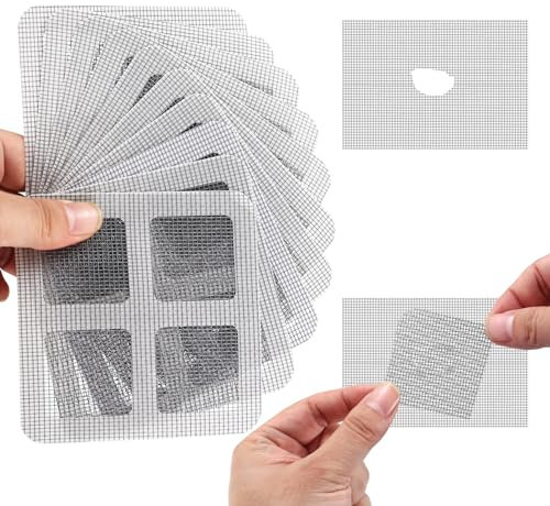 Fliegengitter Reparatur Set, 30 Fliegengitter Flicken Moskitonetz, Fenster Tür Patch Reparatur Selbstklebend, Moskitonetz Fenstergitter Reparaturband Fenster Reparatur für Tür Loch Klebeband