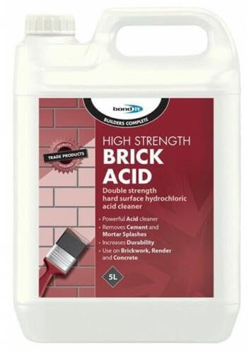 BOND IT High Strength Brick Acid Cleaner CONCRETE MORTAR PATIO OIL Sizes 5L light oil stains and grease from brickwork, paving, tiles