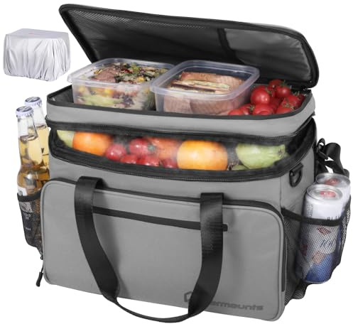 WARMOUNTS isolierte Kühltasche/Rucksack 36/48/75 Dosen, weiche tragbare Lunchtasche mit Reißverschlussöffnung, auslaufsichere PVC-Isolierung, 5-Schicht große Kühltasche für Reisen, Camping, Picknick