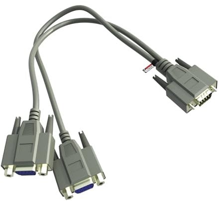 rhinocables VGA Splitter for Screen Duplication 15 Pin SVGA Y Splitter Adapter for One PC to Two Monitors Video Dual Display (20cm)