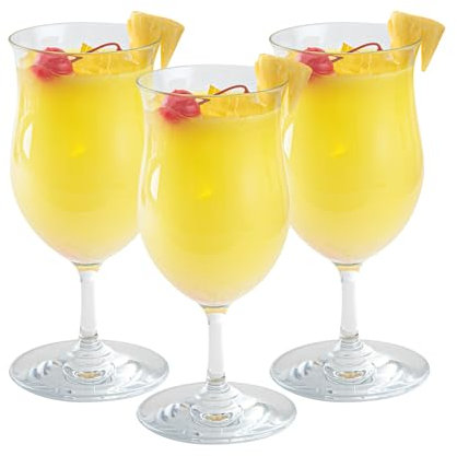 Restaurantware Bev Tek Pina Colada Gläser für alle Arten von Getränken, 370 ml, 6 robuste Poco Grande-Gläser, spülmaschinenfest, bruchsicher, durchsichtig, PC-Kunststoff, für alle Arten von Getränken