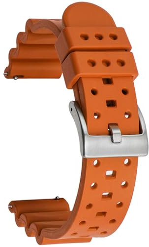 Niziruoup Uhrenarmband aus Fluorkautschuk Belüftete FKM Kautschuk Armband mit Schnellverschluss 18mm 20mm 22mm 24mm Weiche Langlebig FKM Gummi Ersatzband für Sport Taucheruhren Herren &Damen