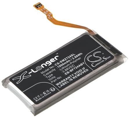 Cameron Sino Batterie de rechange pour Samsung Galaxy Z Flip 4, SCG17, SM-F7210, SM-F721A, SM-F721N, SM-F721U, SM-F721U1, SM-F721W, SM-W7023 PN : Samsung EB-BF724ABY, GH82-29433A 1000 mAh
