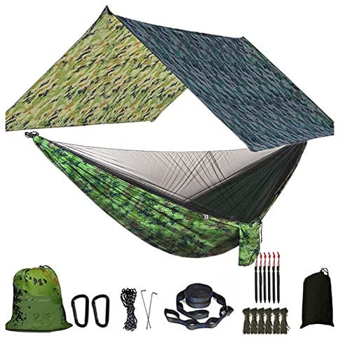 Schaukelset, Camping-Hängematte, Rainfly-Reisehängematte, Netz-Hängematte, Zelt, Outdoor-Wanderrucksack, Reise-Camping-Zubehör, Schaukelsitz