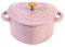 LVYUDS Heart Shape Dutch Oven, Enameled Cast Iron Braiser Dual Handles Induction Cooker Compatible Suitable Soup Stew for Chefs(Color:Pink,Size:HEART SHAPE_350ML)