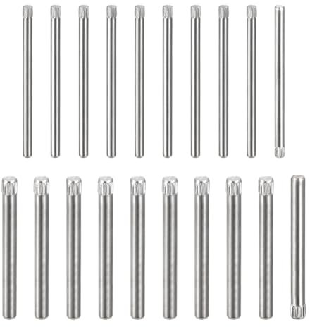 sourcing map Spine per tasselli in acciaio inossidabile 304, 20 pezzi da 2,6 x 3 mm e 20 perni di tasselli con testa zigrinata da 3,1 x 4 mm, perni di supporto per mensole da letto, elementi di