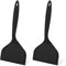 cobee Lot de 2 spatules larges en silicone noir résistant à la chaleur - Spatule à crêpes antiadhésive - Ustensiles de cuisine essentiels pour la cuisine, le grattage, la pâtisserie, 26 x 12 cm