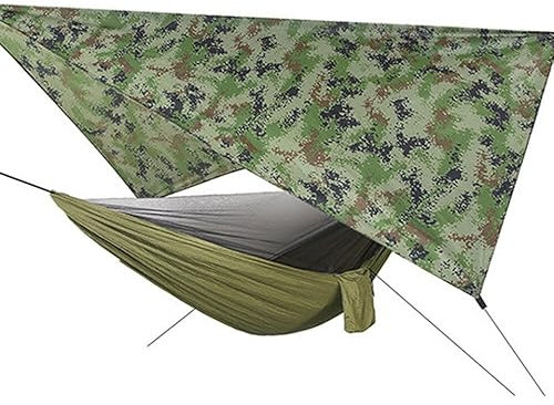 Hamac d'extérieur avec moustiquaire - 200 kg - Étanche - Pour camping, jardin, arrière-cour, randonnée, survie, voyage (290 x 140 cm)