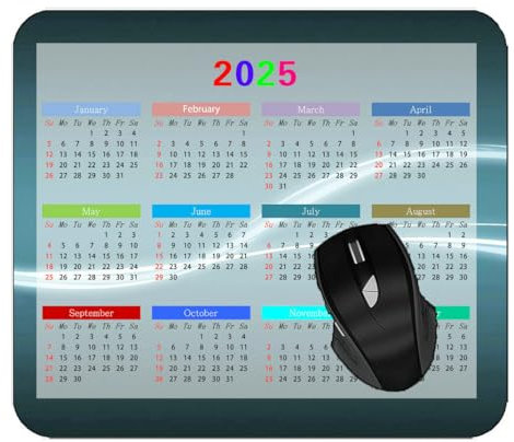 YENDOSTEEN 2025 Calendar Mouse PadRays Lines Light Colors Mouse Mat for Office Computers Laptop Men Women