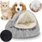 Umllpet Kätzchenbett für Kleine Katzenhöhle, Haustier Schlafsack Indoor, Weiches Plüsch Warm Winter Haustierbett Katzenhöhle, Katzenhöhle für Katzen, 50x50 cm für Katzen und Kleine Hunde(Grau)