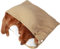 Beruhigend Hundeschlafsack, Hundebett Orthopädisch mit Dach, Flauschig Katzenkörbchen Waschbar mit Kapuze, Abnehmbar und Waschbar Katzenschlafsack Hundekorb für Kleine Mittelgroße Hunde(Beige,60x50x23