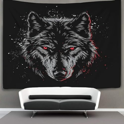 VFKLZCNYR 3D Druck Wolf Wandteppiche Poster Ornament Wandbehang Wandteppich Wanddeko Wandbehang Für Wohnzimmer Schlafzimmer Tapisseries 130cmx150cm