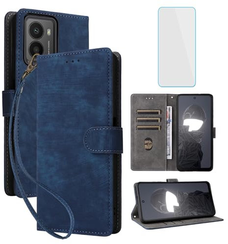 IUQXU for Nokia HMD Fusion 5G Wallet Phone Case with Screen Protector [RFID Blocking] Leather Flip Card Holder Kickstand Women Men Cell Phone Case for Nokia HMD Fusion X1 FusionX1 HMDFusion 5G Blue