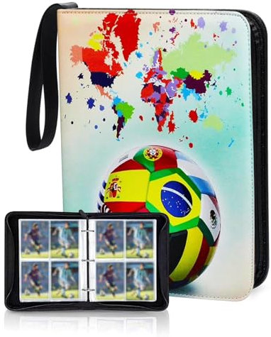 SCBOY Foot Albums Football Carte Classeur Carte Pour Cartes à Collectionner Avec Des Pochettes De 50 Pages Capacité De 400 Cartes Pour Le Stockage Des Cartes à Collectionner Carte De Jeu De Société