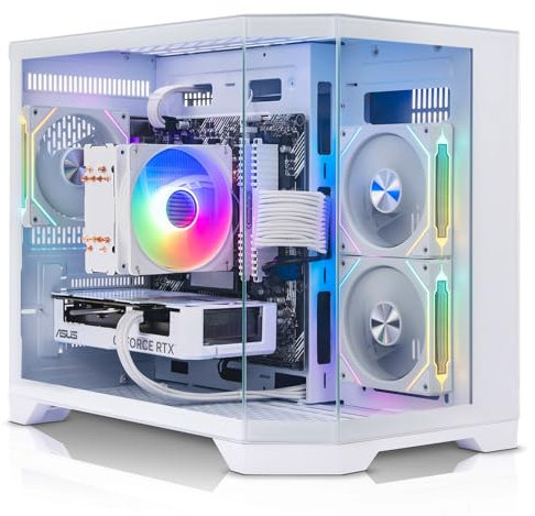 ADMI Gaming PC - AMD Ryzen 5 7600 - NVIDIA RTX 5070 12GB GDDR7-32GB DDR5-1TB NVMe - WIFI - Mars RGB Panoramic Case (White) - Windows 11