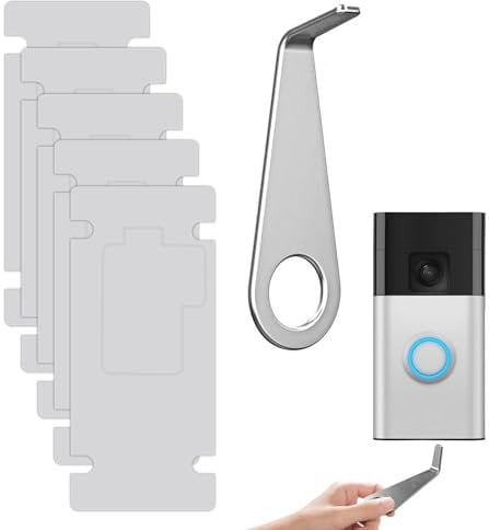 5Pack Double Sided Tape and 1Doorbell Key Compatible with Ring Doorbell Mount No Drill,Ring Doorbell No Drill Mount,Ring No Drill Mount Sticky Adhesive Tape(2024 Release) for Houses Apartments Office