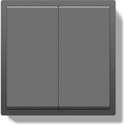 BSEEDLIFE Lichtschalter Unterputz 2 Fach 1 Weg，80 * 80mm Wippschalter mit Reset-Funktion，Modern Wandschalter mit PC Rahmen, Kabelklemmen & Krallen, Lichtschalter Grau