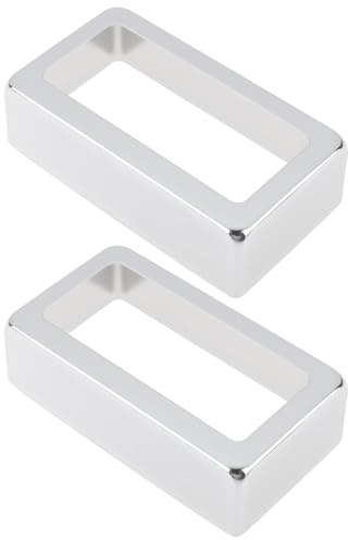 SG Store Humbucker-Tonabnehmer-Abdeckung, Metall, offen, 70 x 38 x 20 mm, für E-Gitarren-Humbucker, Chrom, 2 Stück