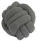 Dekoratives Knotenkissen, ca. 25 cm, trendiger Teddy Bouclé Stoff, Handgefüllt, 4 Farben, Sofakissen, Dekoration für Wohnzimmer und Schlafzimmer, ausgefallene Kissen (Grau)